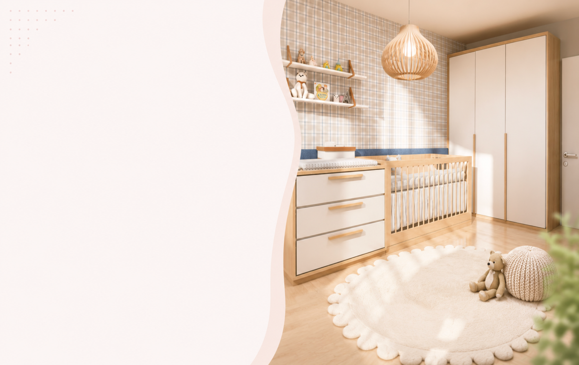 Quarto de bebê completo — berço e cômoda integrados com curadoria diBebê
